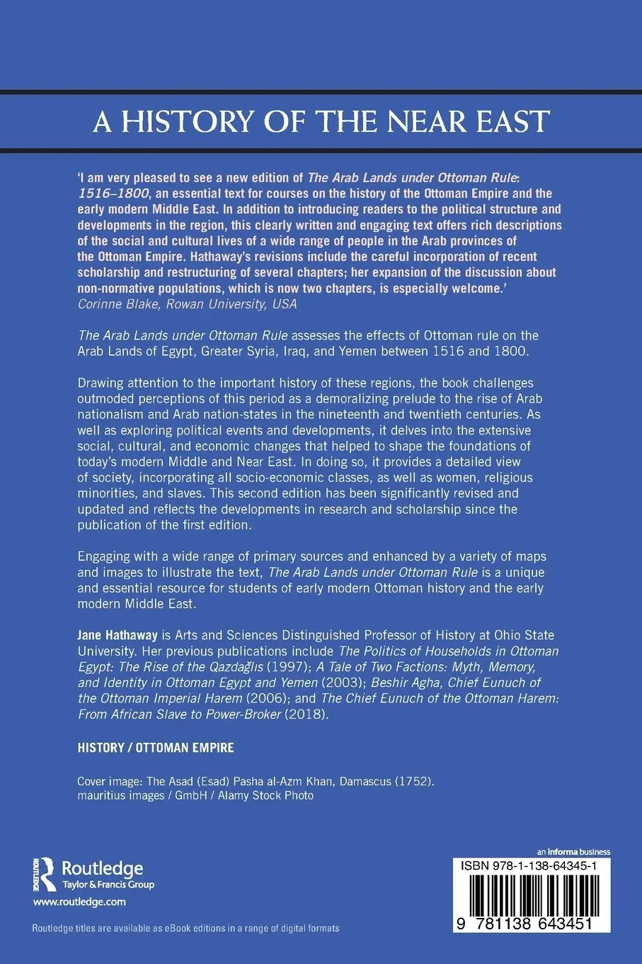 Rückseite: 9781138643451 | The Arab Lands under Ottoman Rule | 1516-1800 | Jane Hathaway | Buch