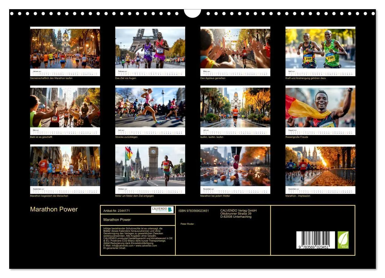 Bild: 9783569023451 | Marathon Power (Wandkalender 2027 DIN A3 quer), CALVENDO...