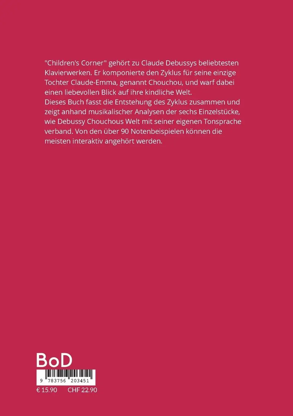 Rückseite: 9783756203451 | Claude Debussy: "Children's Corner" | Entstehung, Inhalte, Analysen