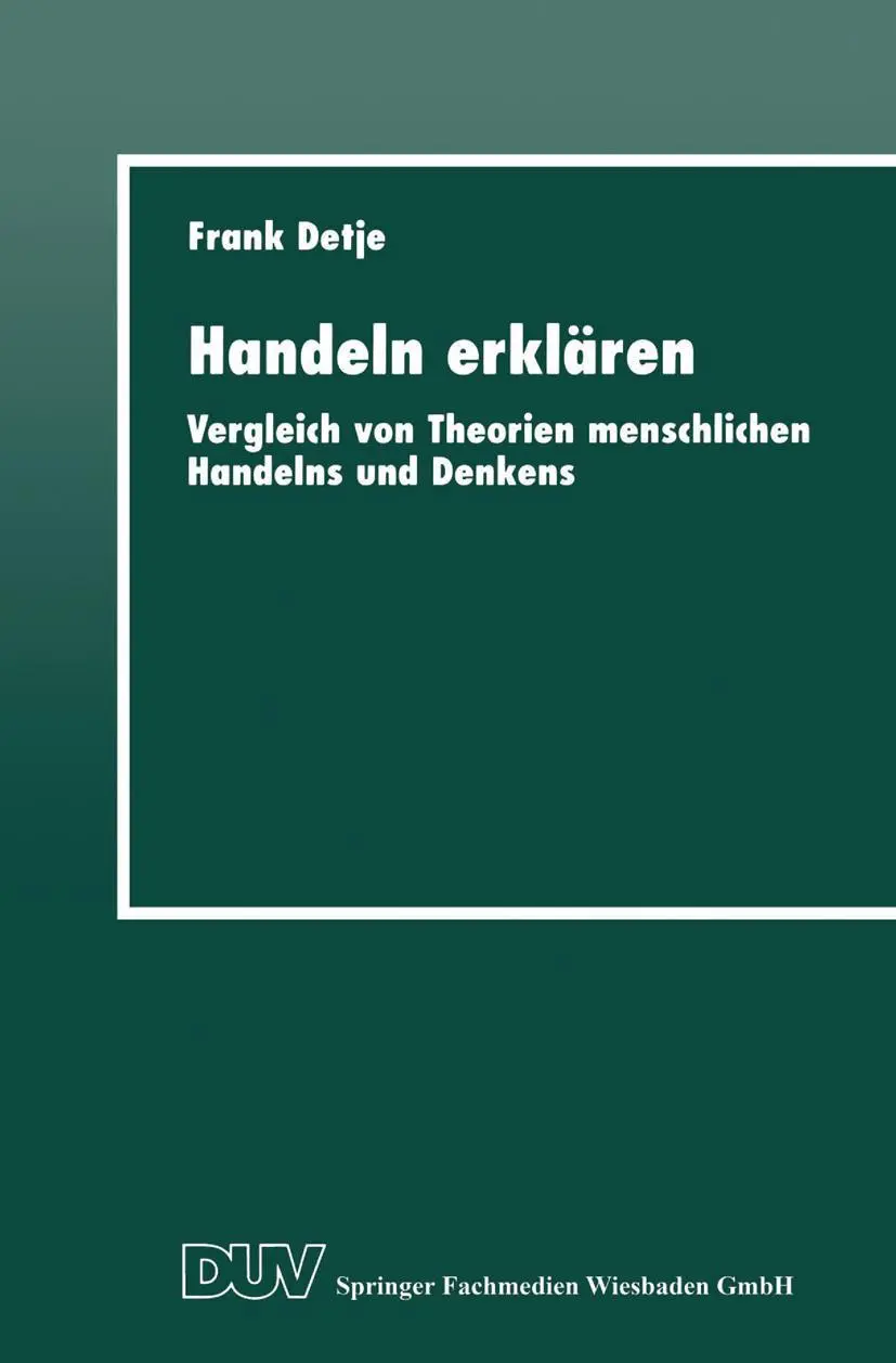 Cover: 9783824443451 | Handeln erklären | Frank Detje | Taschenbuch | xi | Deutsch | 1999