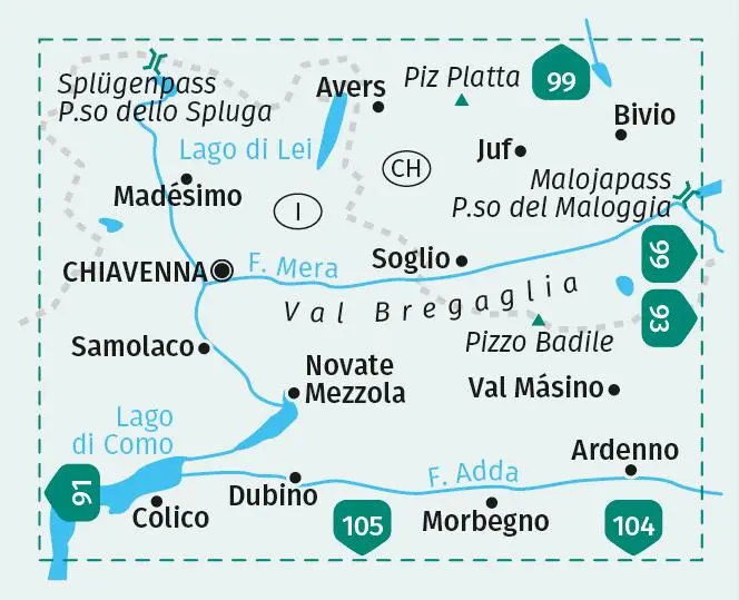 Bild: 9783991213451 | KOMPASS Wanderkarte 92 Chiavenna/Val Bregaglia 1:50.000 | (Land-)Karte