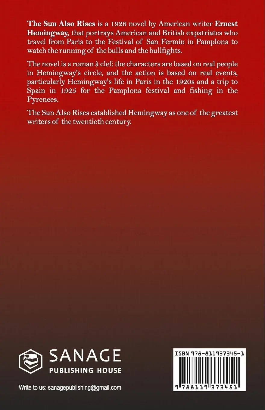 Rückseite: 9788119373451 | The Sun Also Rises | Ernest Hemingway | Taschenbuch | Englisch | 2023
