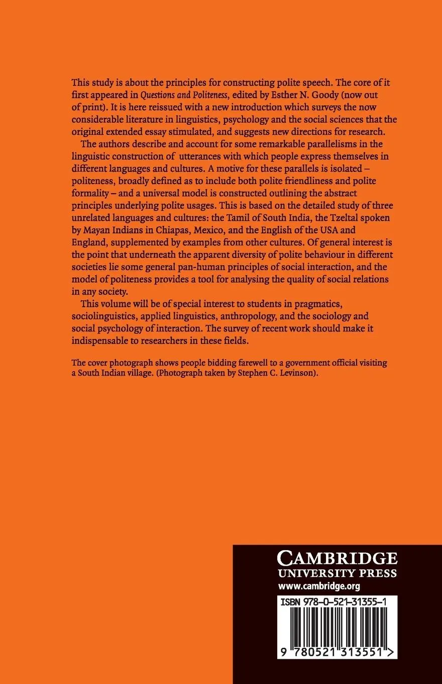 Rückseite: 9780521313551 | Politeness | Penelope Brown (u. a.) | Taschenbuch | Englisch | 2018