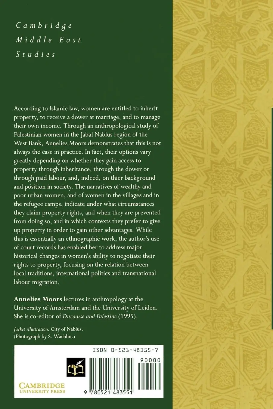 Rückseite: 9780521483551 | Women, Property and Islam | Palestinian Experiences, 1920-1990 | Moors