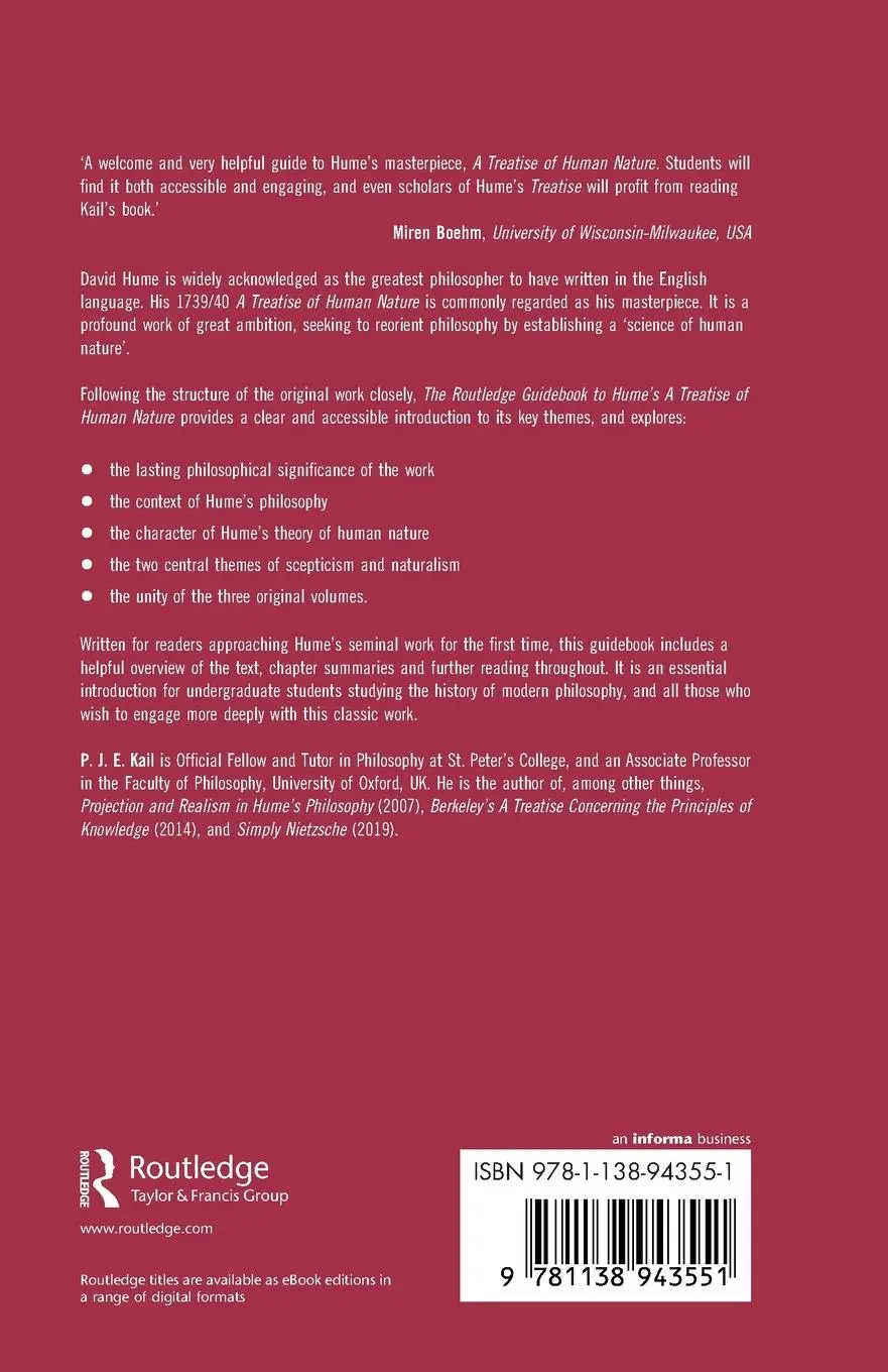 Rückseite: 9781138943551 | The Routledge Guidebook to Hume's A Treatise of Human Nature | Kail