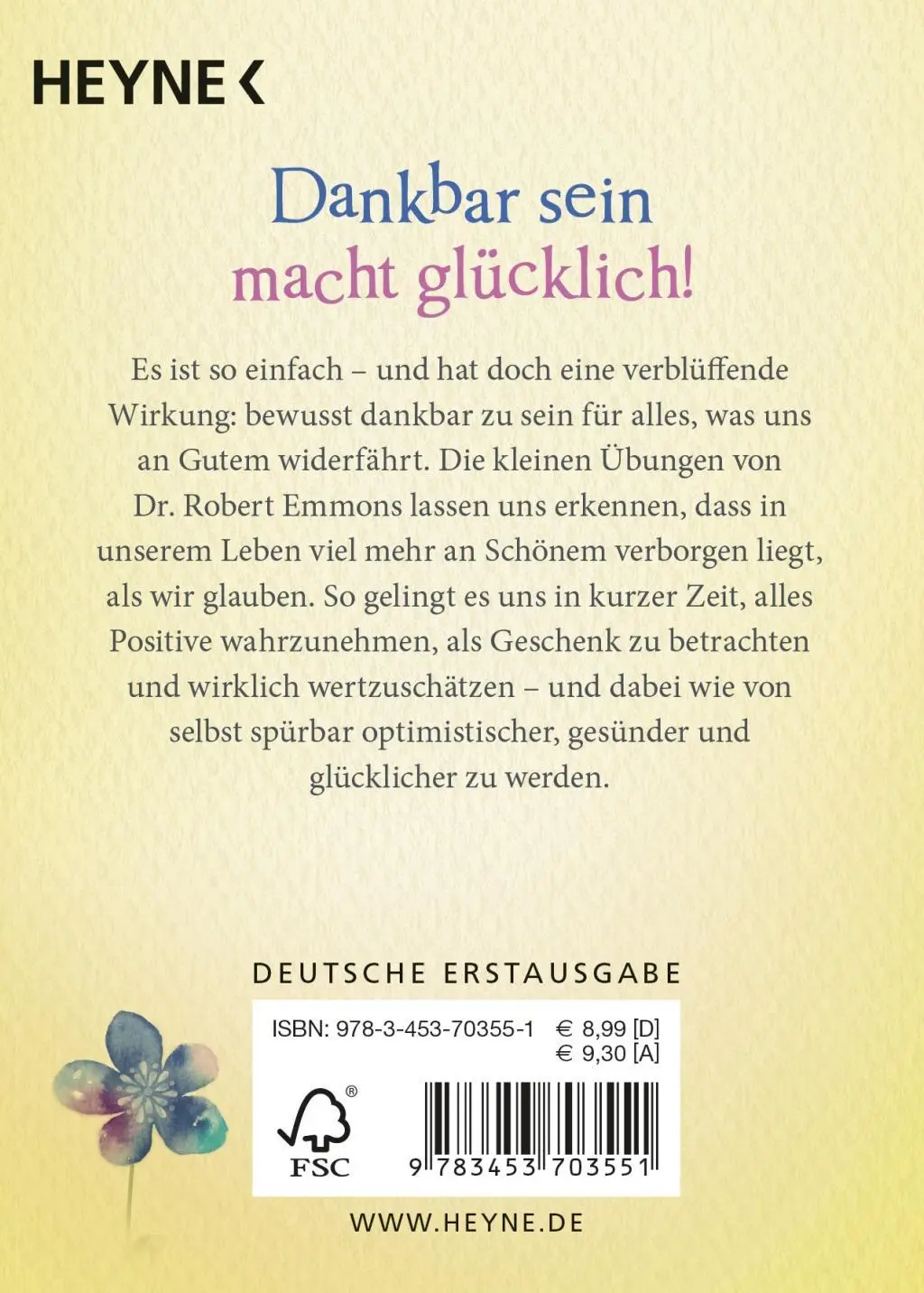 Bild: 9783453703551 | Das kleine Buch der Dankbarkeit | Robert A. Emmons | Taschenbuch