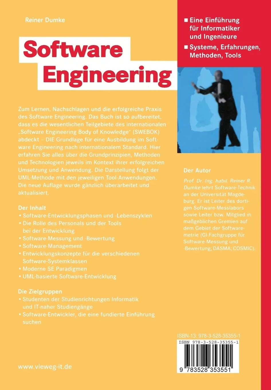 Rückseite: 9783528353551 | Software Engineering | Reiner Dumke | Taschenbuch | viii | Deutsch