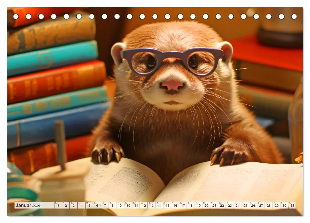 Bild: 9783457513651 | Otter bei der Arbeit (Tischkalender 2026 DIN A5 quer), CALVENDO...