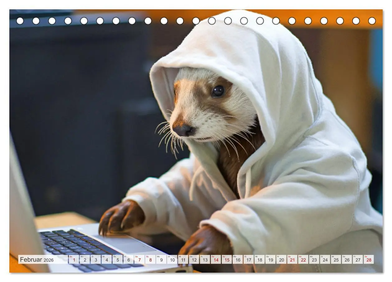 Bild: 9783457513651 | Otter bei der Arbeit (Tischkalender 2026 DIN A5 quer), CALVENDO...