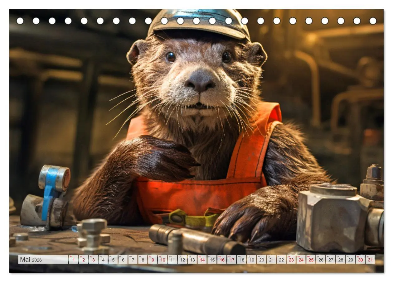 Bild: 9783457513651 | Otter bei der Arbeit (Tischkalender 2026 DIN A5 quer), CALVENDO...