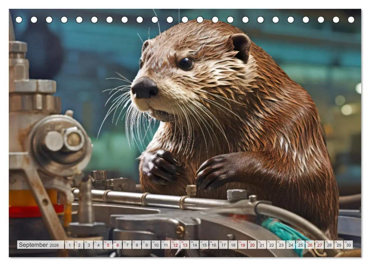 Bild: 9783457513651 | Otter bei der Arbeit (Tischkalender 2026 DIN A5 quer), CALVENDO...