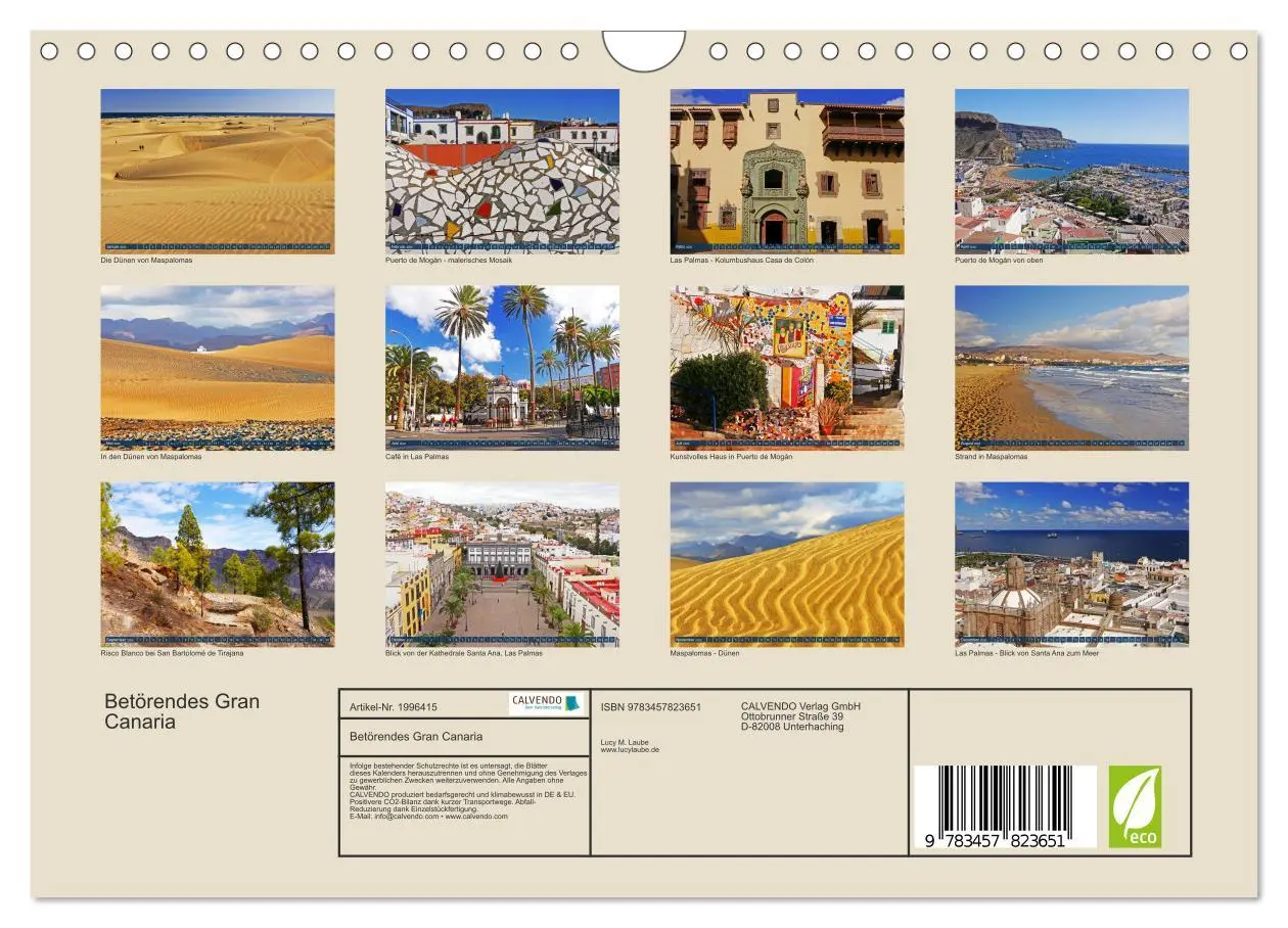 Bild: 9783457823651 | Betörendes Gran Canaria (Wandkalender 2026 DIN A4 quer), CALVENDO...