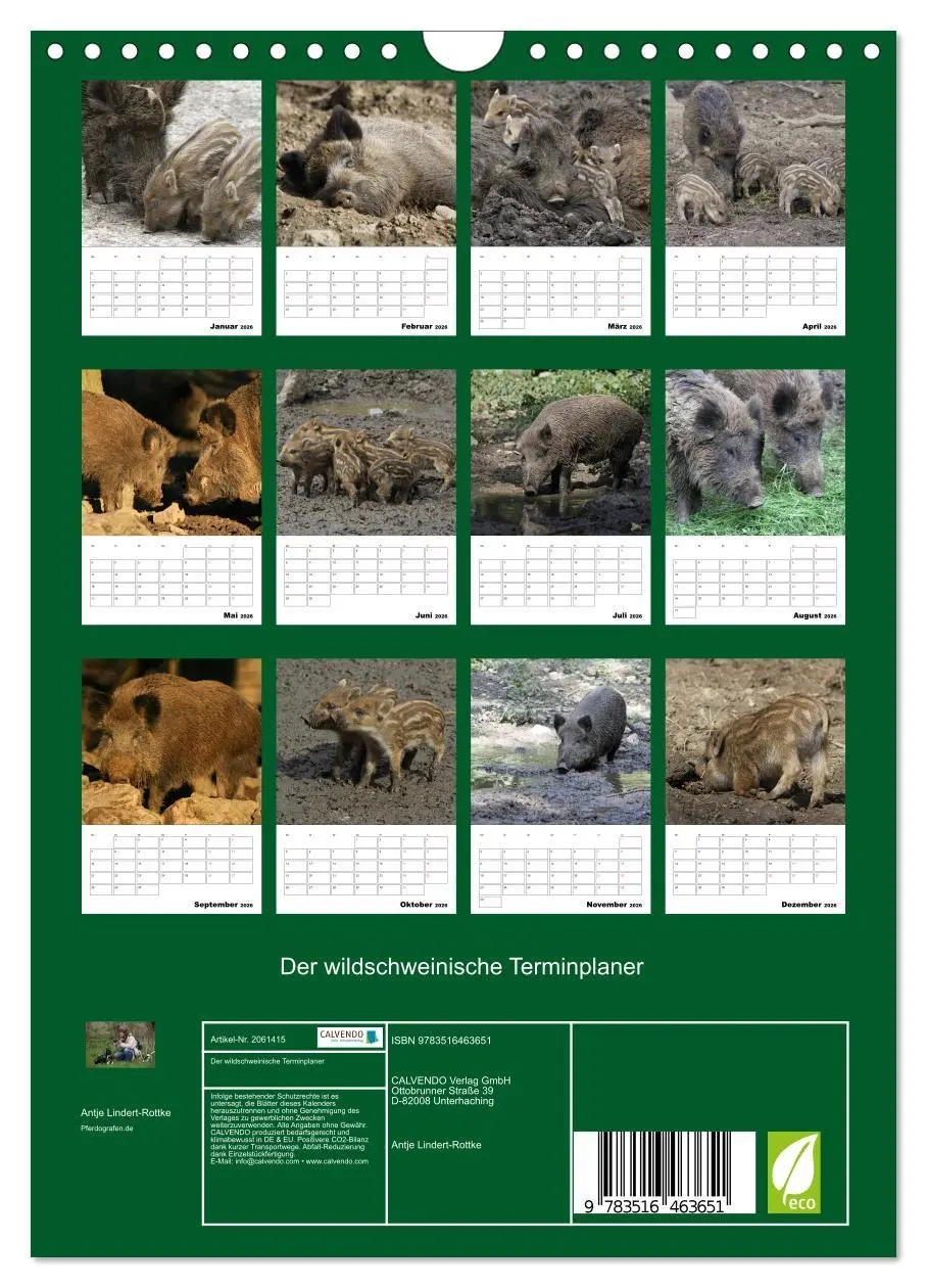 Bild: 9783516463651 | Der wildschweinische Terminplaner (Wandkalender 2026 DIN A4 hoch),...
