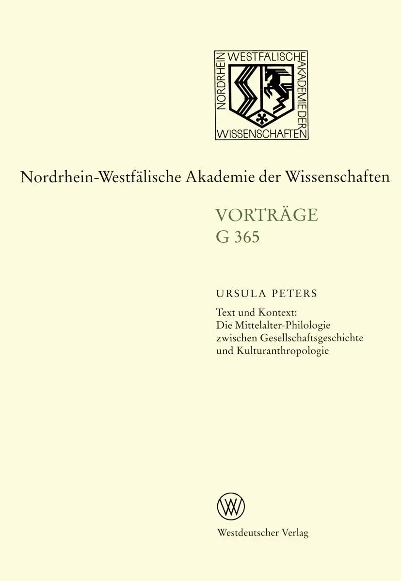 Cover: 9783531073651 | Text und Kontext: Die Mittelalter-Philologie zwischen...