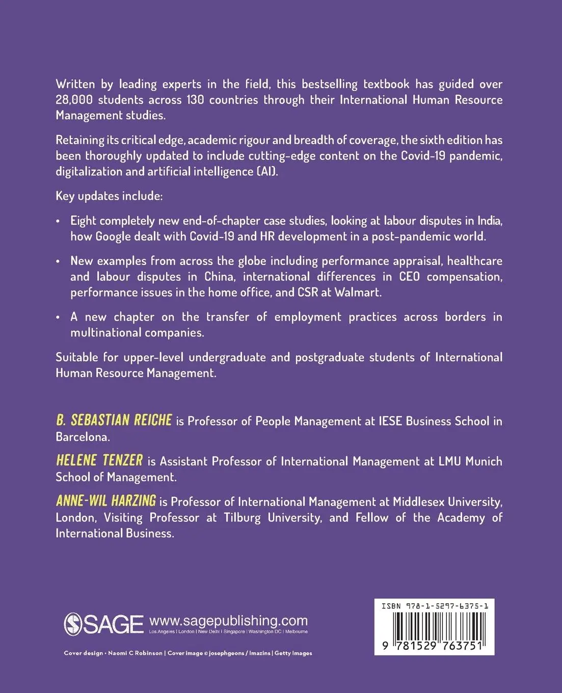 Rückseite: 9781529763751 | International Human Resource Management | B. Sebastian Reiche (u. a.)