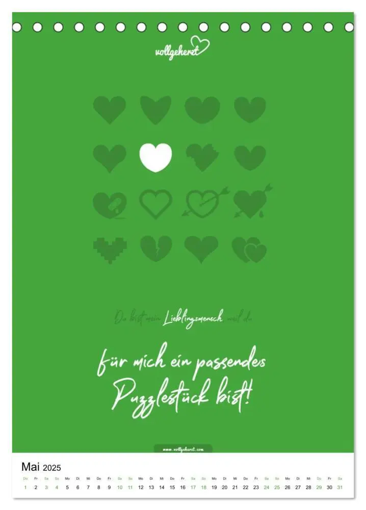 Bild: 9783435963751 | vollgeherzt: Lieblingsmensch-Kalender - Der Wandkalender als...