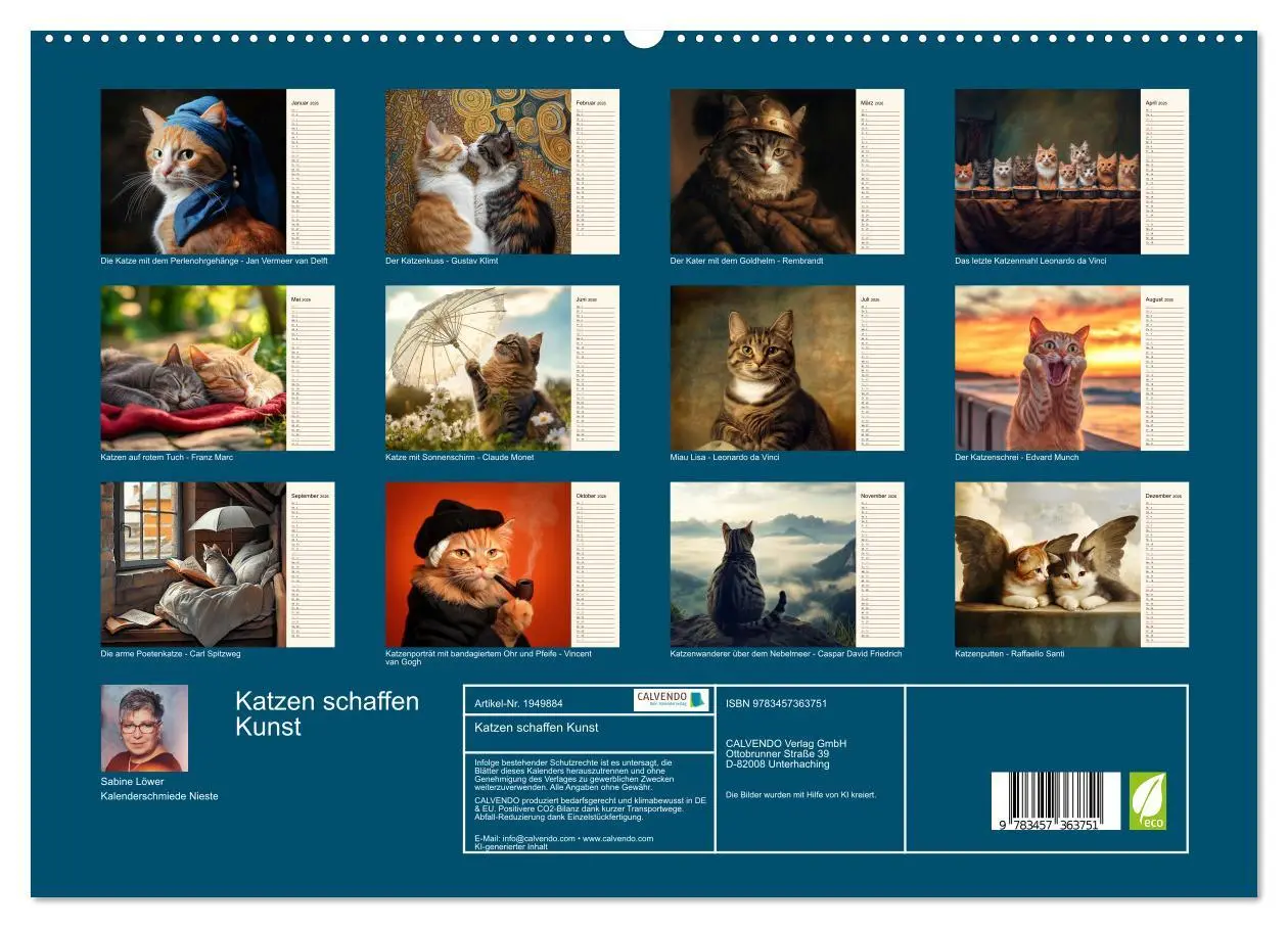 Bild: 9783457363751 | Katzen schaffen Kunst (hochwertiger Premium Wandkalender 2026 DIN...