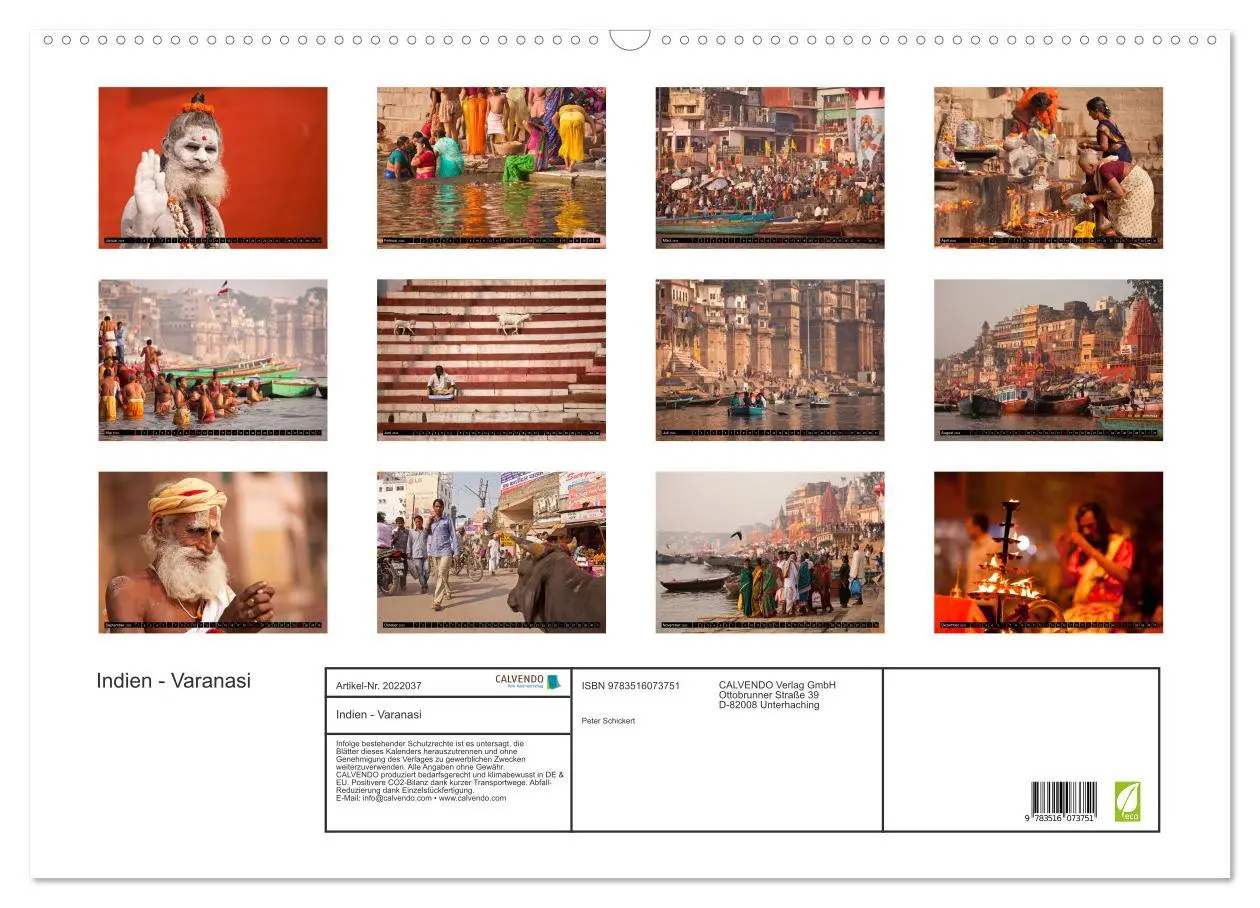 Bild: 9783516073751 | Indien - Varanasi (Wandkalender 2026 DIN A2 quer), CALVENDO...