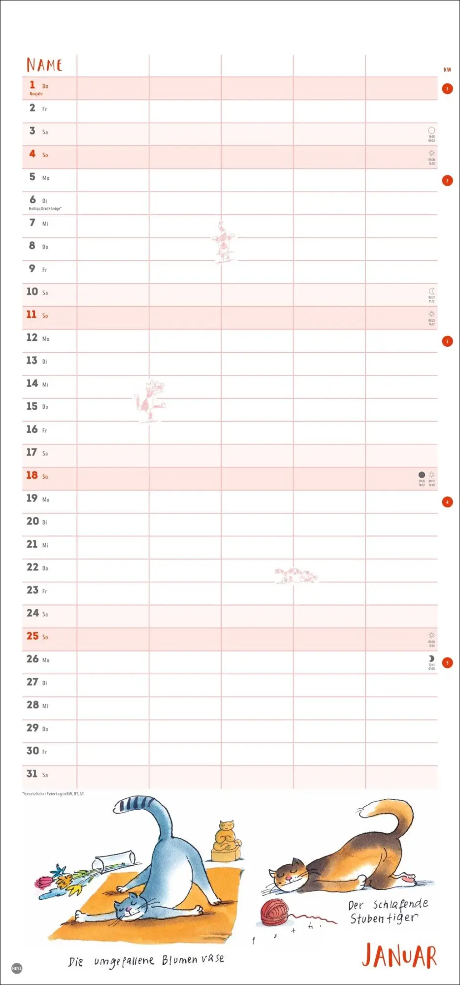 Bild: 9783756413751 | Puth Yoga für die Katz Familienplaner 2026 | Klaus Puth | Kalender