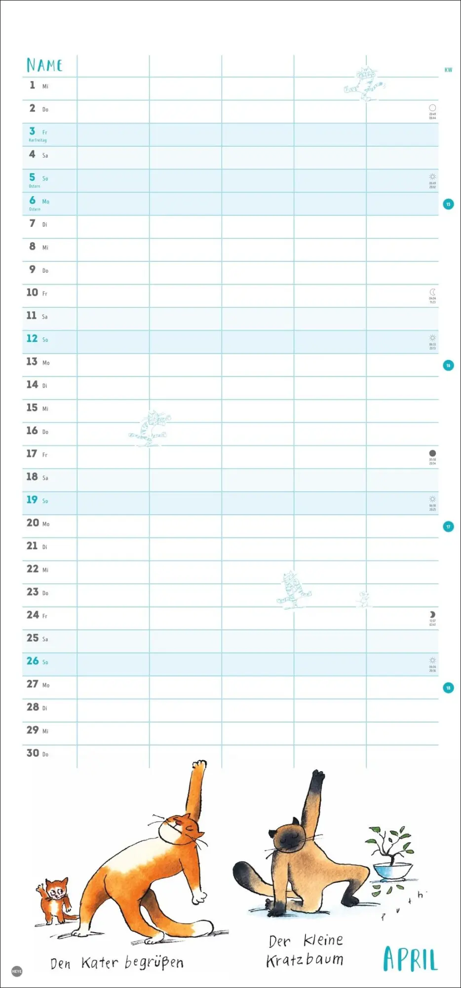 Bild: 9783756413751 | Puth Yoga für die Katz Familienplaner 2026 | Klaus Puth | Kalender