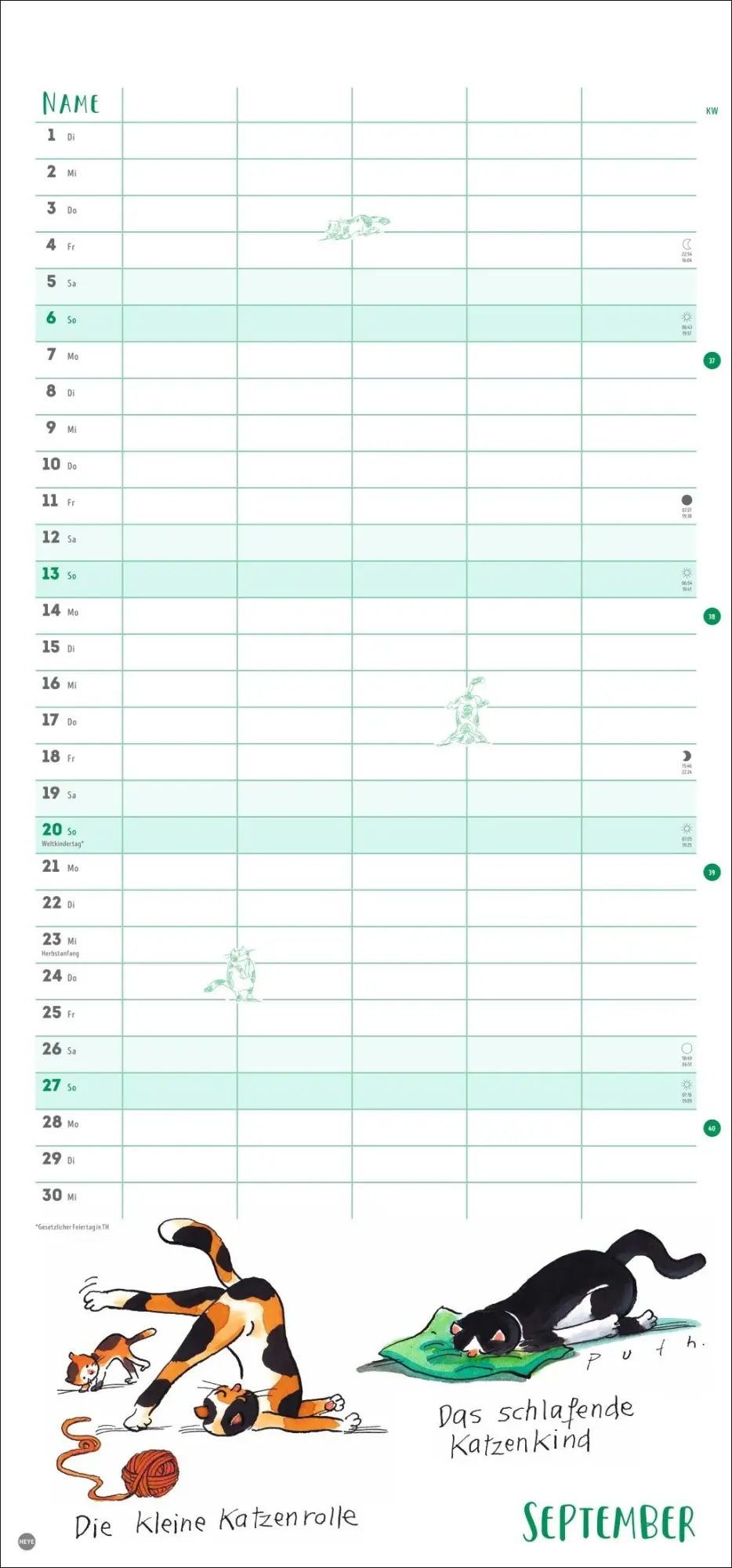 Bild: 9783756413751 | Puth Yoga für die Katz Familienplaner 2026 | Klaus Puth | Kalender