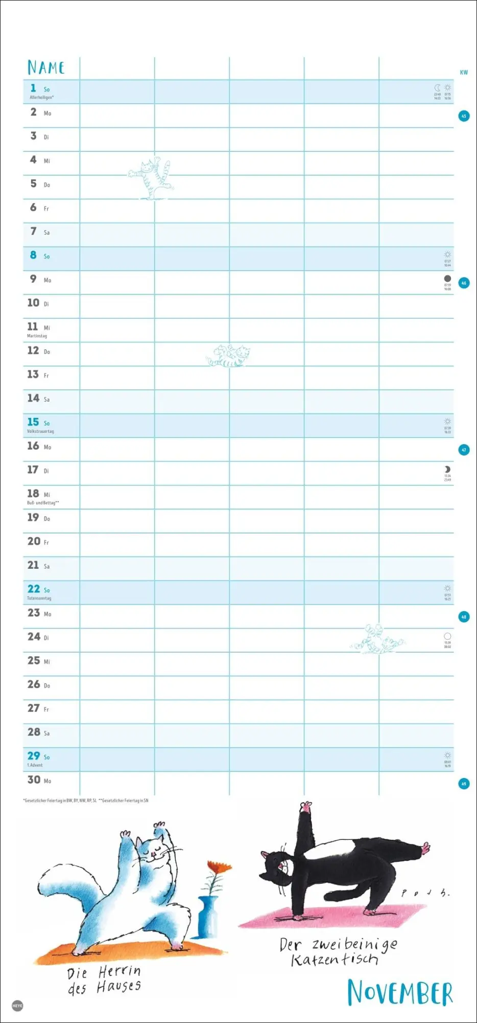 Bild: 9783756413751 | Puth Yoga für die Katz Familienplaner 2026 | Klaus Puth | Kalender