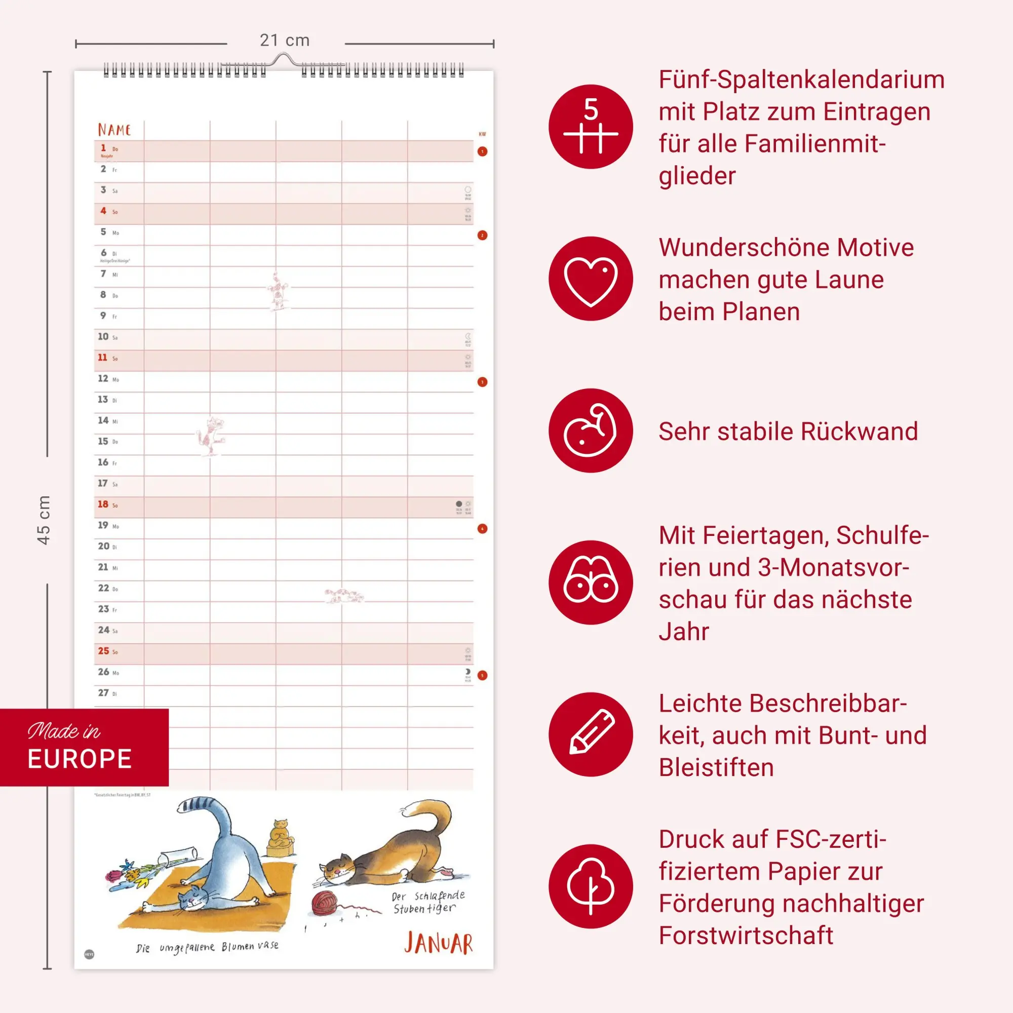 Bild: 9783756413751 | Puth Yoga für die Katz Familienplaner 2026 | Klaus Puth | Kalender