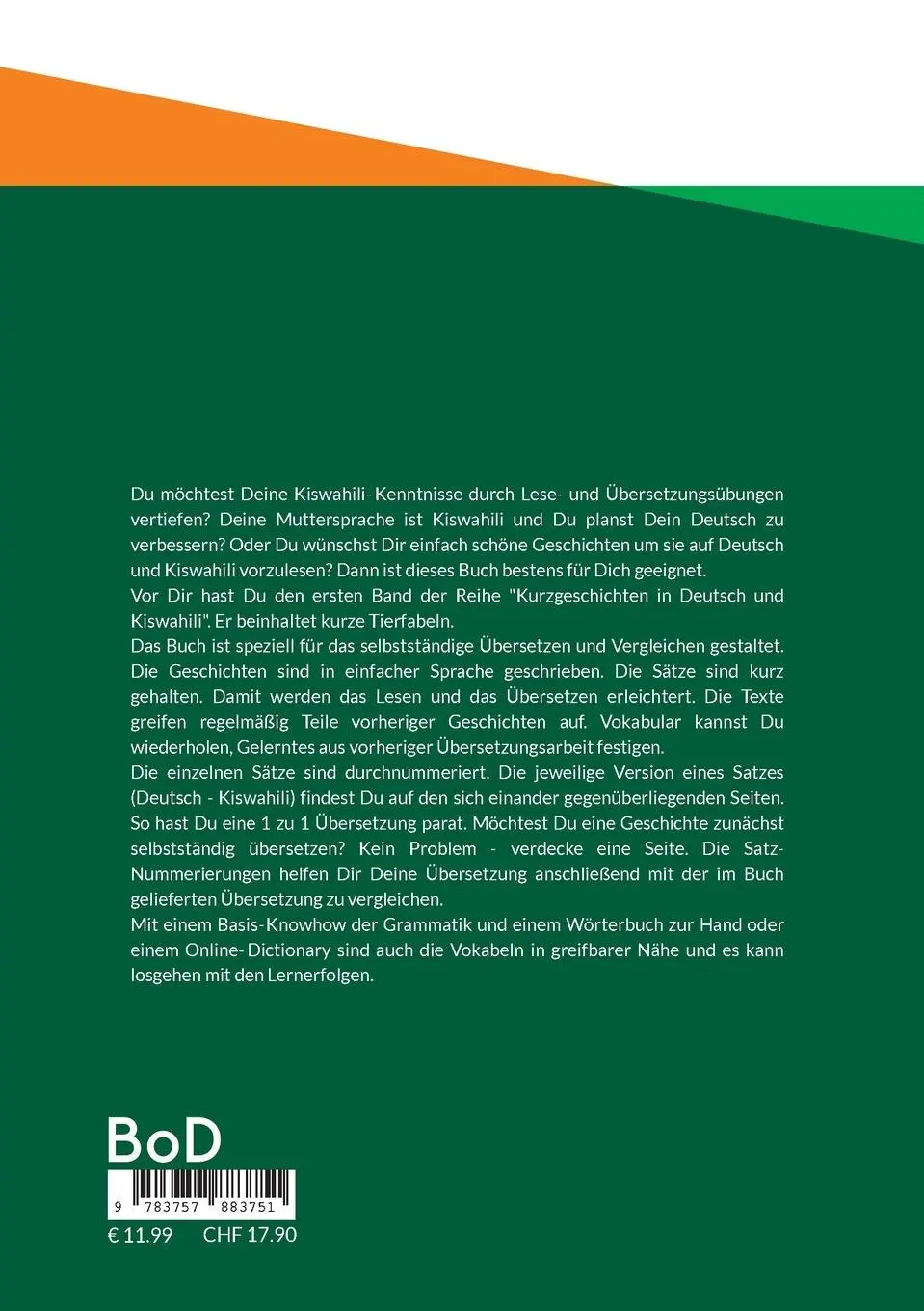 Rückseite: 9783757883751 | Kurzgeschichten Deutsch Suaheli Tierfabeln | Sebastian Müller | Buch