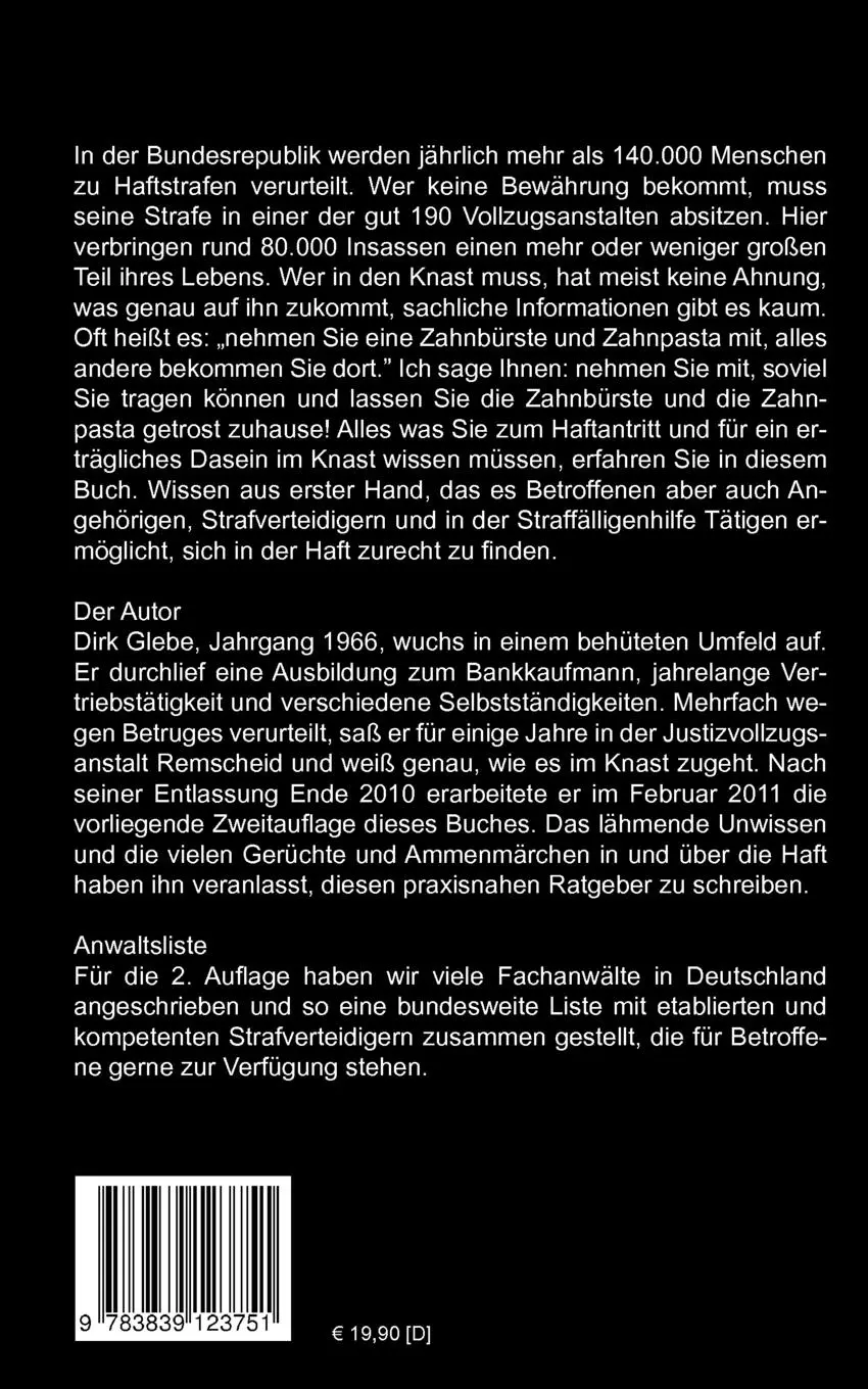 Rückseite: 9783839123751 | Handbuch Knast und Strafvollzug | (Über-) Leben im deutschen Gefängnis