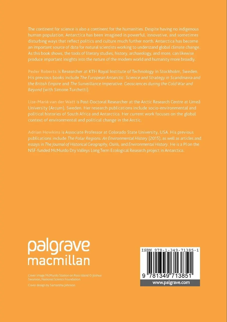 Rückseite: 9781349713851 | Antarctica and the Humanities | Roberts Peder (u. a.) | Taschenbuch