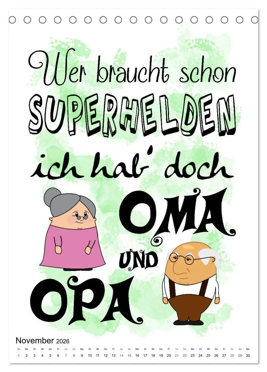 Bild: 9783516373851 | Oma und Opa, die Helden unserer Kindheit (Tischkalender 2026 DIN A5...