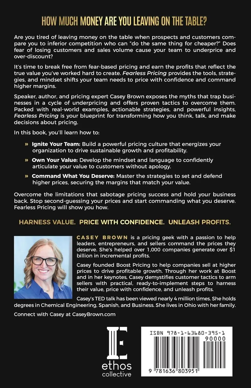 Rückseite: 9781636803951 | Fearless Pricing | Casey Brown | Taschenbuch | Englisch | 2024
