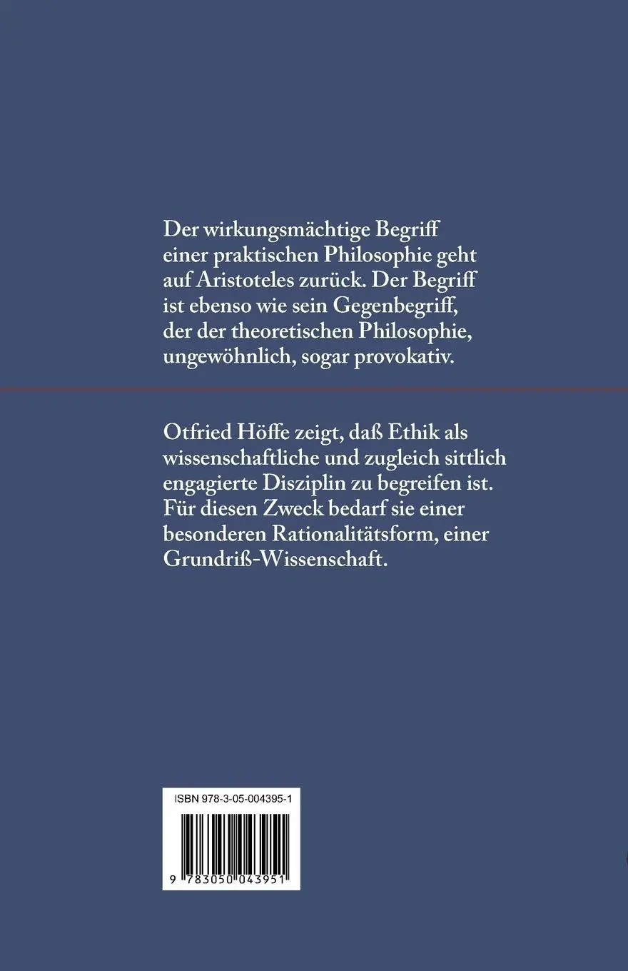 Rückseite: 9783050043951 | Praktische Philosophie | Das Modell des Aristoteles | Otfried Höffe