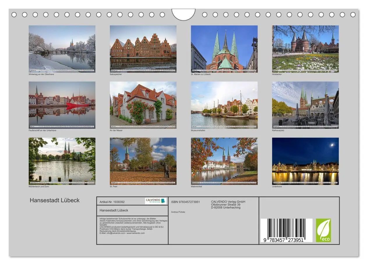 Bild: 9783457273951 | Hansestadt Lübeck (Wandkalender 2026 DIN A4 quer), CALVENDO...