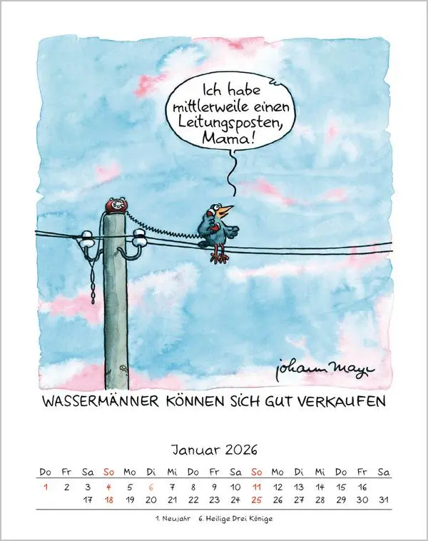 Bild: 9783731883951 | Wassermann 2026 | Verlag Korsch | Kalender | Spiralbindung | 13 S.