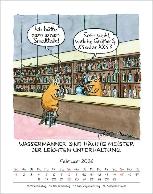 Bild: 9783731883951 | Wassermann 2026 | Verlag Korsch | Kalender | Spiralbindung | 13 S.