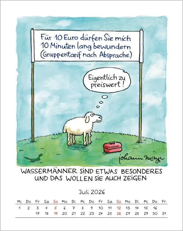 Bild: 9783731883951 | Wassermann 2026 | Verlag Korsch | Kalender | Spiralbindung | 13 S.