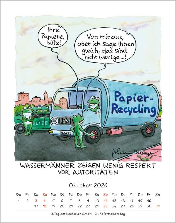 Bild: 9783731883951 | Wassermann 2026 | Verlag Korsch | Kalender | Spiralbindung | 13 S.