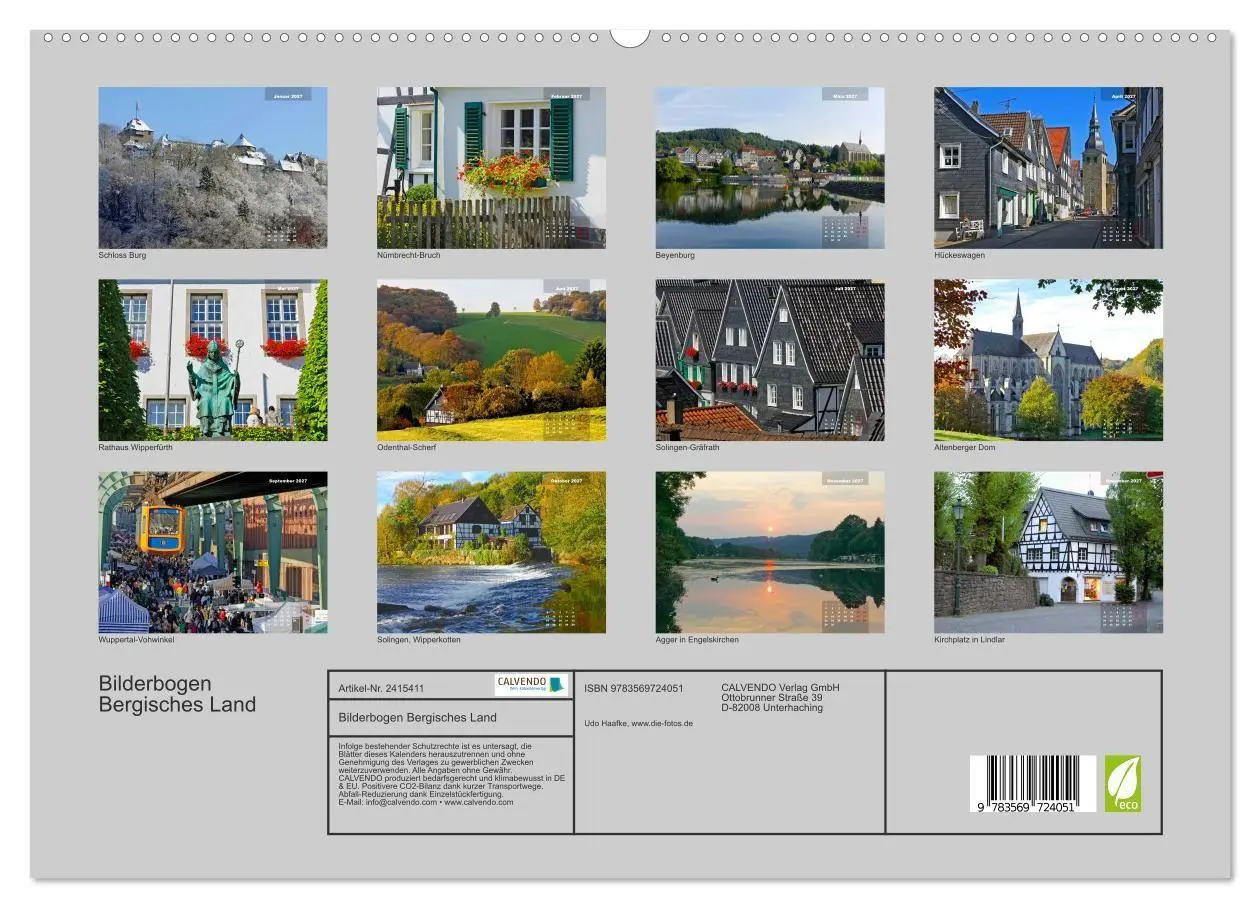 Bild: 9783569724051 | Bilderbogen Bergisches Land (hochwertiger Premium Wandkalender 2027...