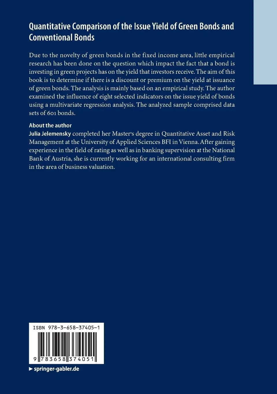 Rückseite: 9783658374051 | Quantitative Comparison of the Issue Yield of Green Bonds and...