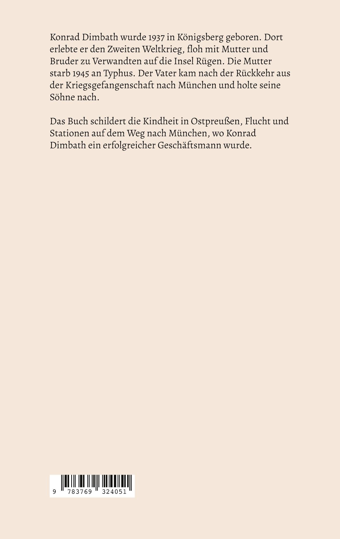 Rückseite: 9783769324051 | Konrad Dimbath | Erinnerungen | Gabriele Schindler | Taschenbuch