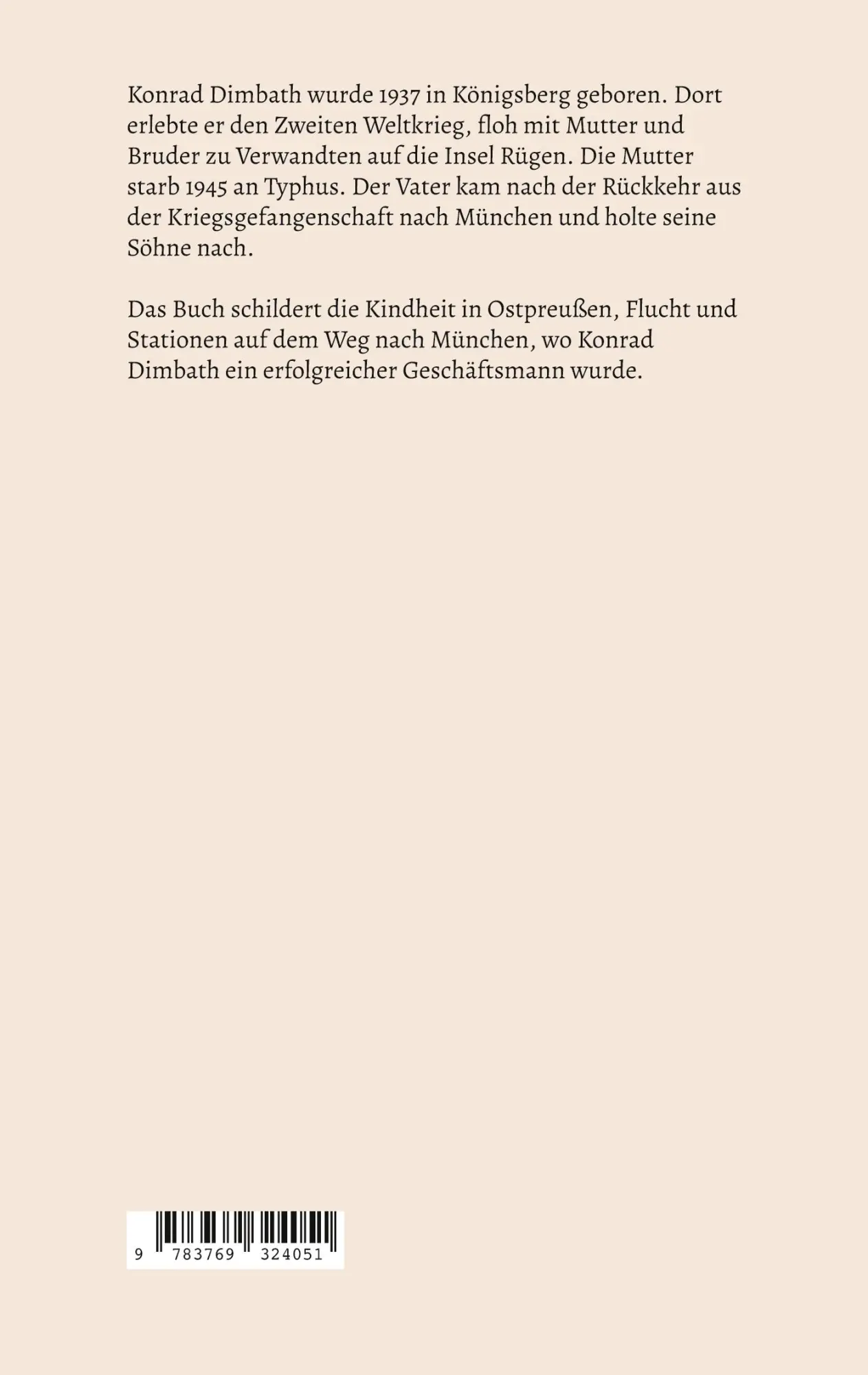 Rückseite: 9783769324051 | Konrad Dimbath | Erinnerungen | Gabriele Schindler | Taschenbuch