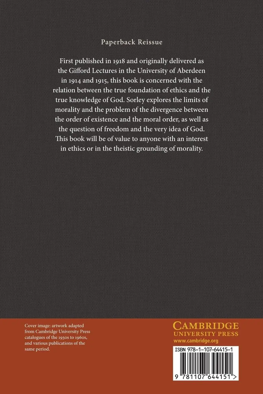 Rückseite: 9781107644151 | Moral Values and the Idea of God | W. R. Sorley | Taschenbuch | 2013