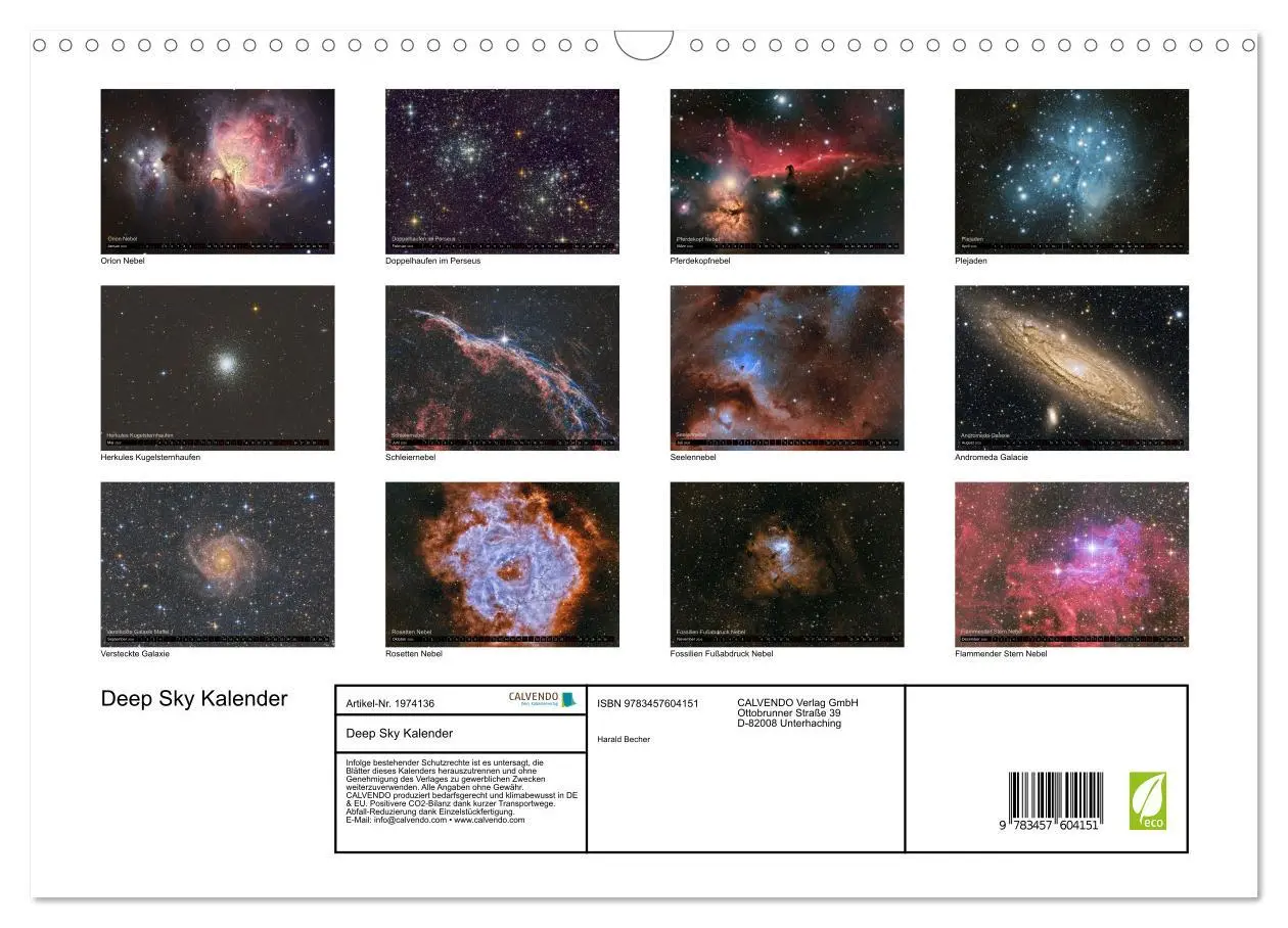Bild: 9783457604151 | Deep Sky Kalender (Wandkalender 2026 DIN A3 quer), CALVENDO...