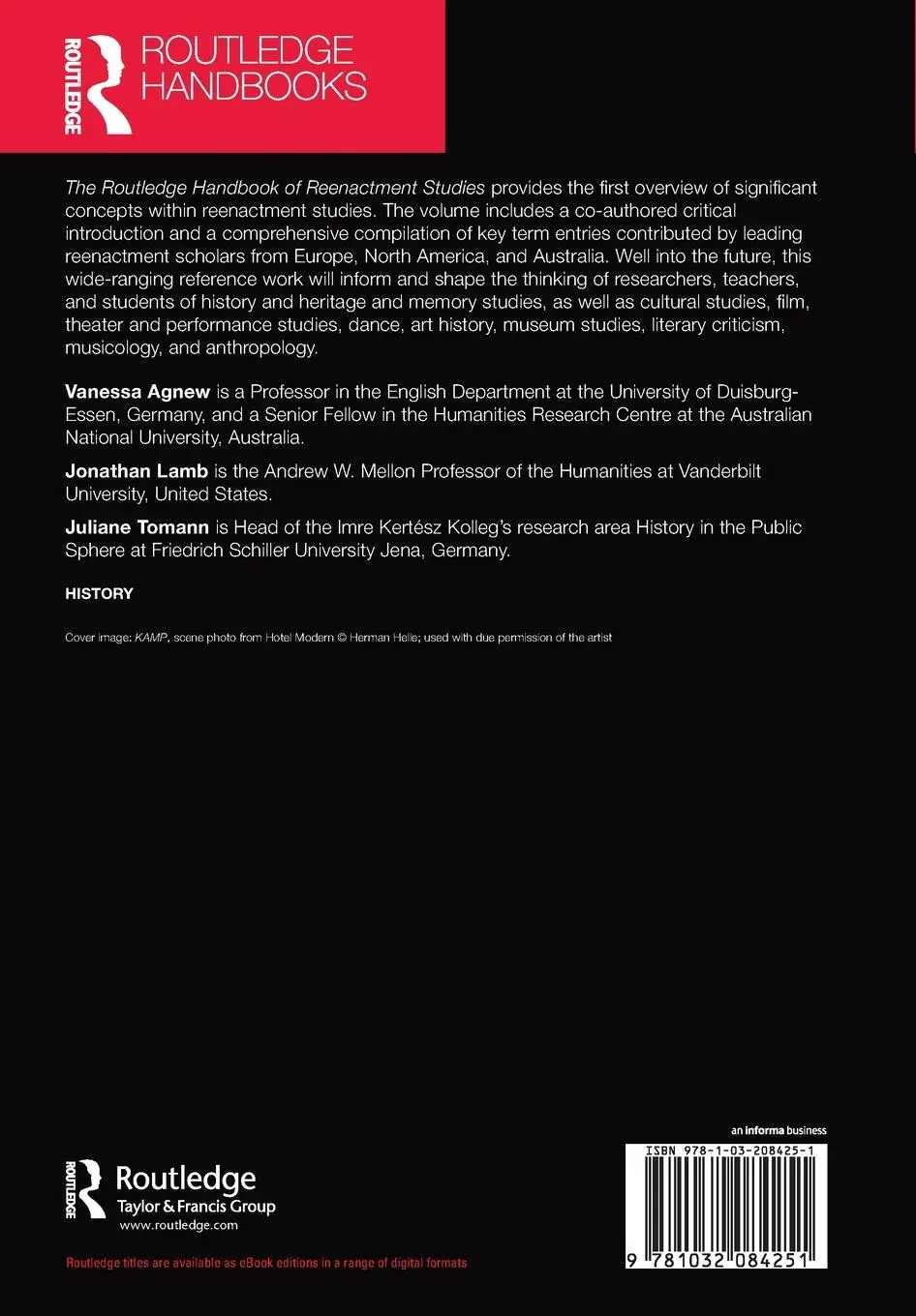 Rückseite: 9781032084251 | The Routledge Handbook of Reenactment Studies | Key Terms in the Field
