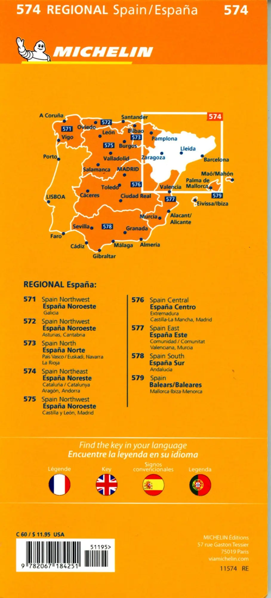 Bild: 9782067184251 | Spain Northeast 1:400 000 | (Land-)Karte | Michelin Nationalkarte