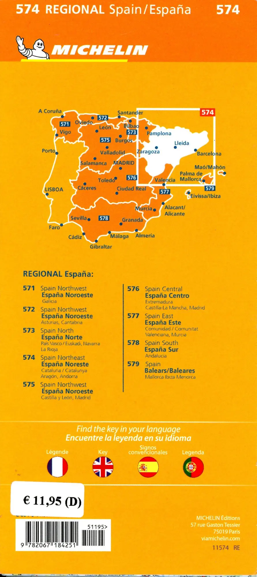 Bild: 9782067184251 | Spain Northeast 1:400 000 | (Land-)Karte | Michelin Nationalkarte
