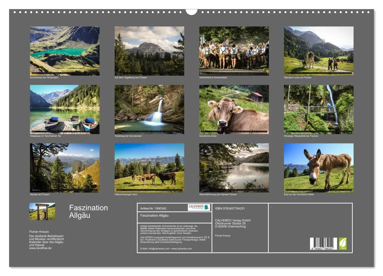 Bild: 9783457764251 | Faszination Allgäu (Wandkalender 2026 DIN A2 quer), CALVENDO...