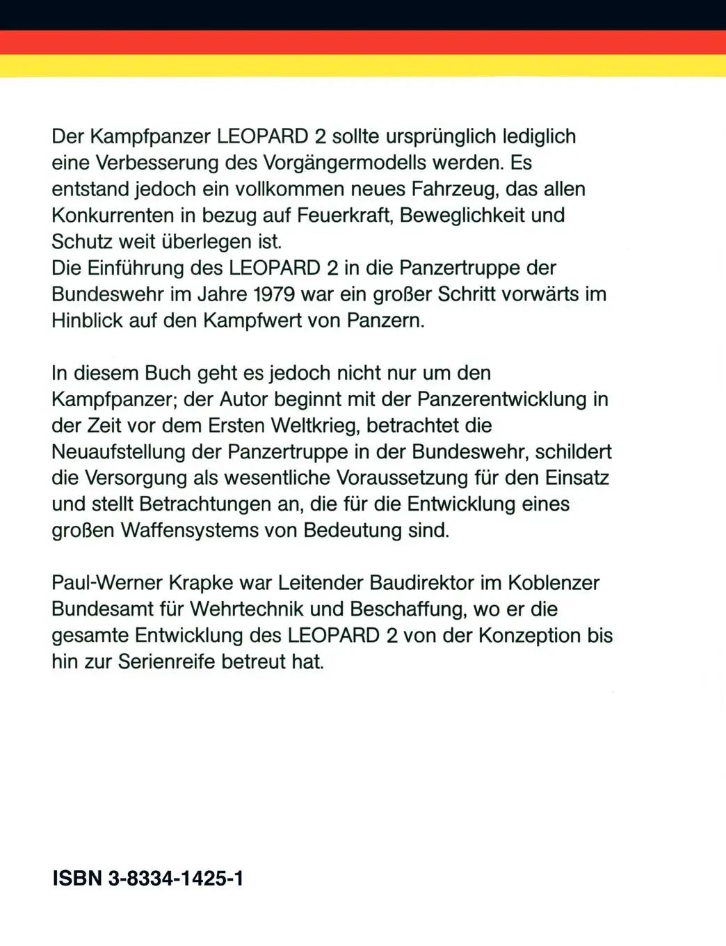 Rückseite: 9783833414251 | Leopard 2 sein Werden und seine Leistung | Paul-Werner Krapke | Buch