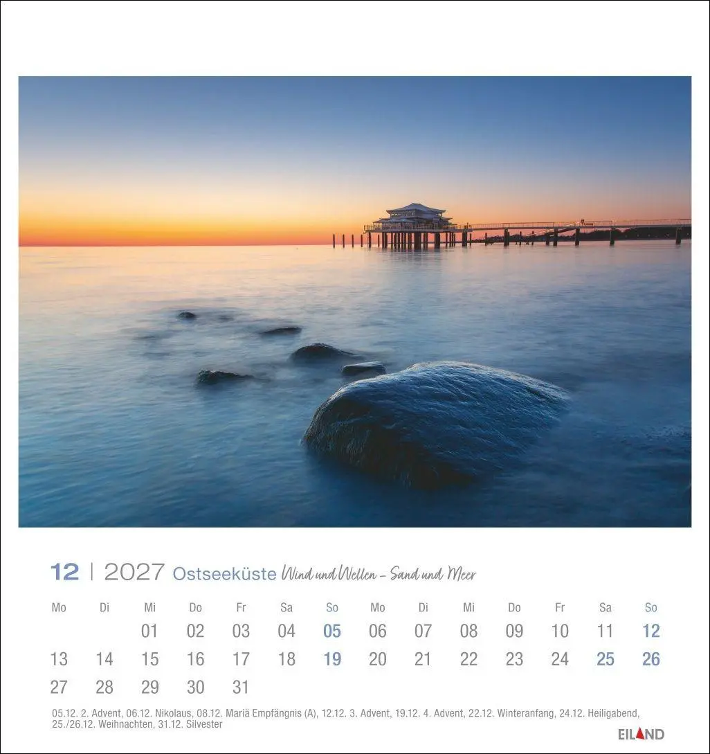 Bild: 9783964024251 | Ostseeküste Postkartenkalender 2027 - Wind und Wellen - Sand und Meer